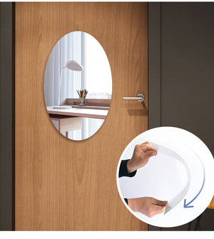 Oval Shape Mirror Sticker